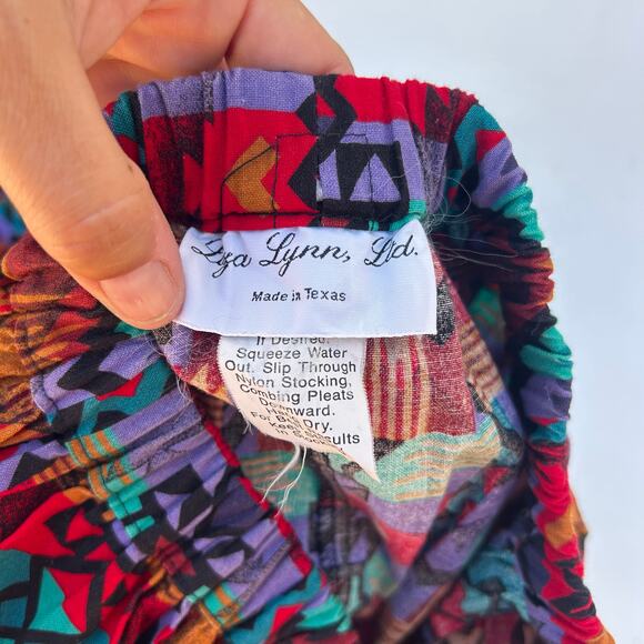 Vintage Liza Lynn Long Midi Aztec Southwestern Skirt Western Boho Medium - Picture 3 of 8